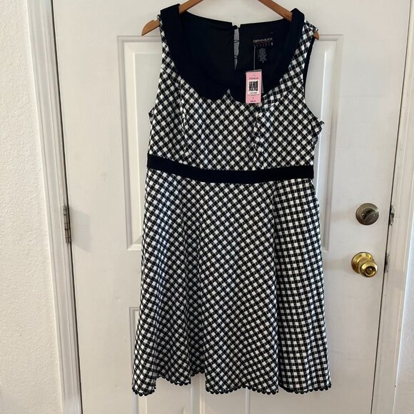 Orphanblack Torrid Black/White Plaid Retro Rockabilly Swing Dress Sz 16 - Picture 3 of 13